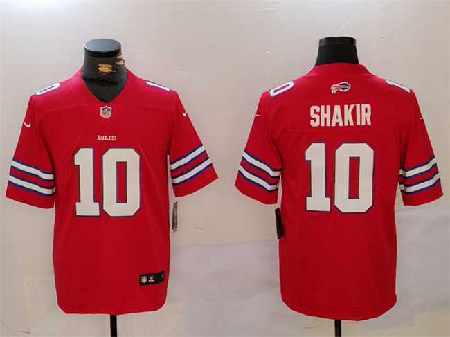 Men%27s Buffalo Bills #10 Khalil Shakir Red Vapor Untouchable Limited Stitched Jersey